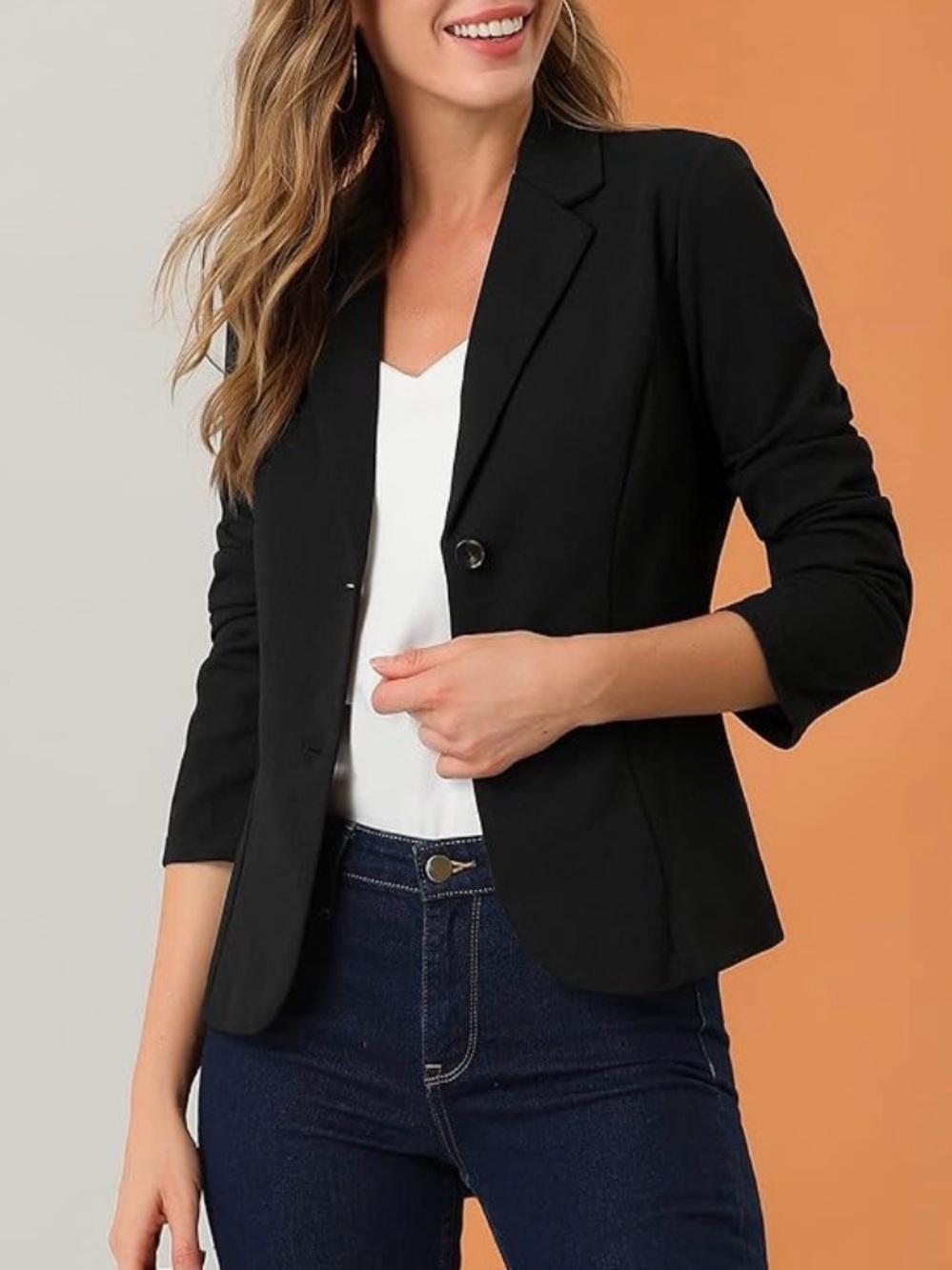 Classic Black Women's Blazer Jacket - Sleek Tailored Fit